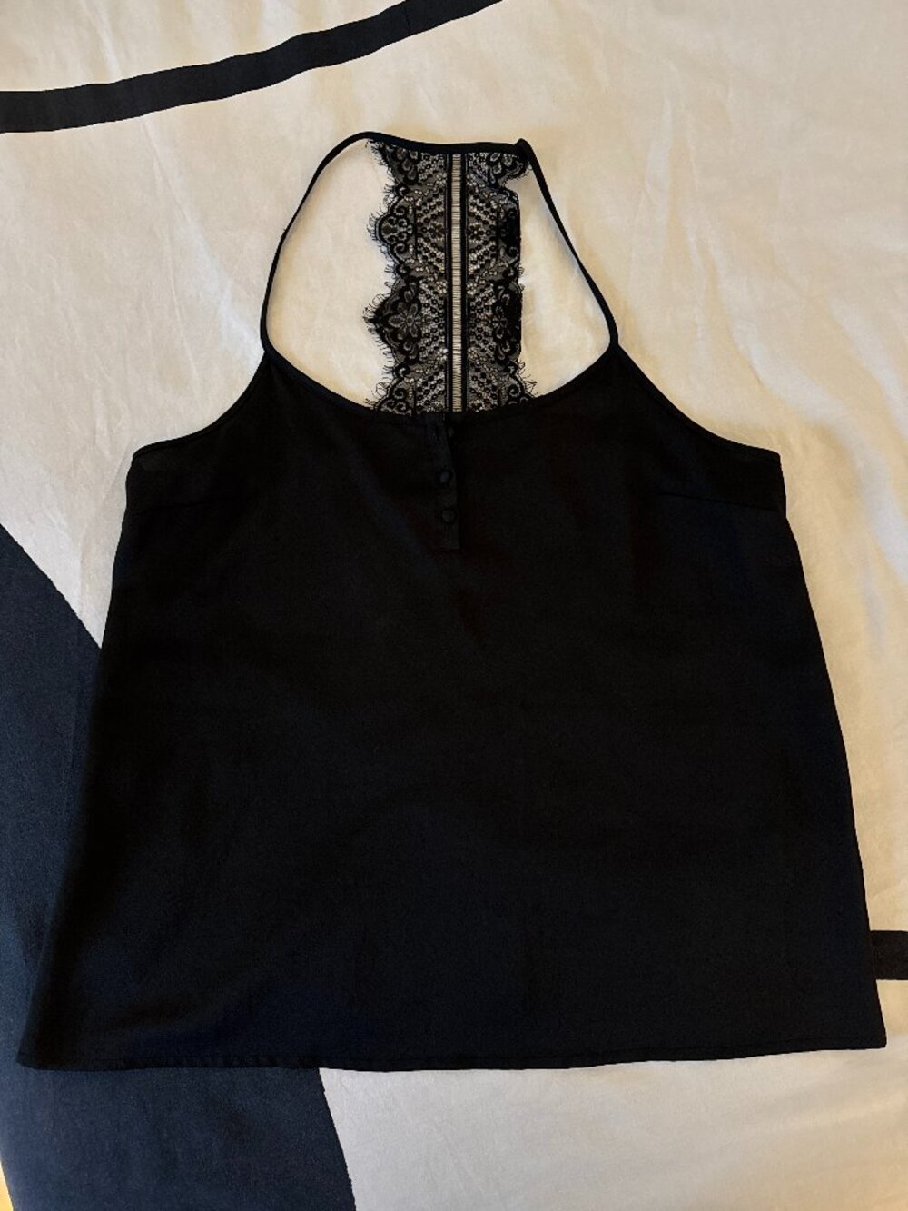 Black Swan Black Lace Racerback Cami Tank Top Sz L